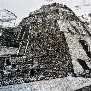 Detalle de la Piramide del Sol, Teotihuacán, México